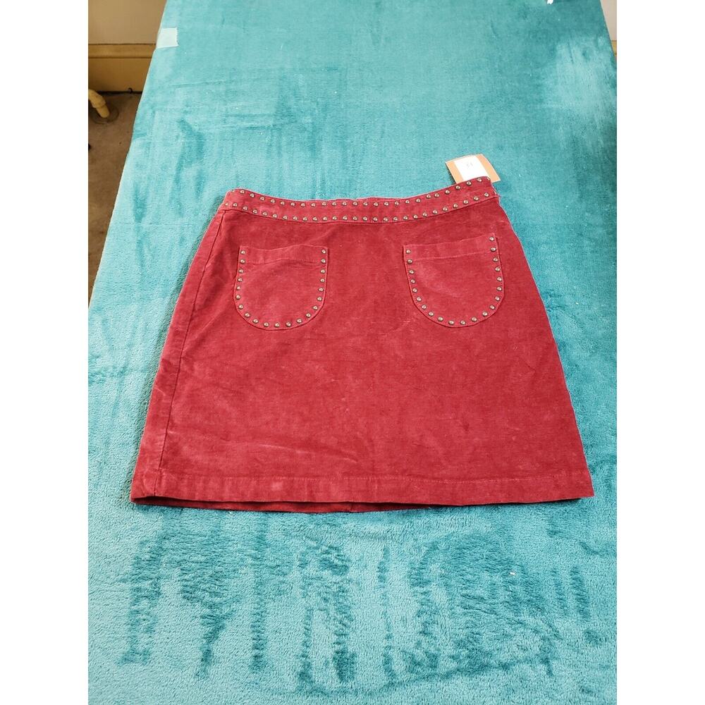 Mossimo Skirt Sz 6 Womens Red Ladies Stretch Pockets Mini Casual Back Zip NWT
